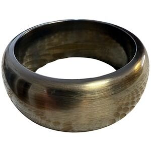 Bronze Wide Bracelet Bangle Nickel Free Brown About 2.5 Inch Bold